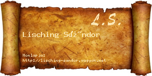 Lisching Sándor névjegykártya