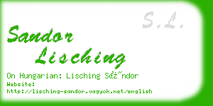 sandor lisching business card